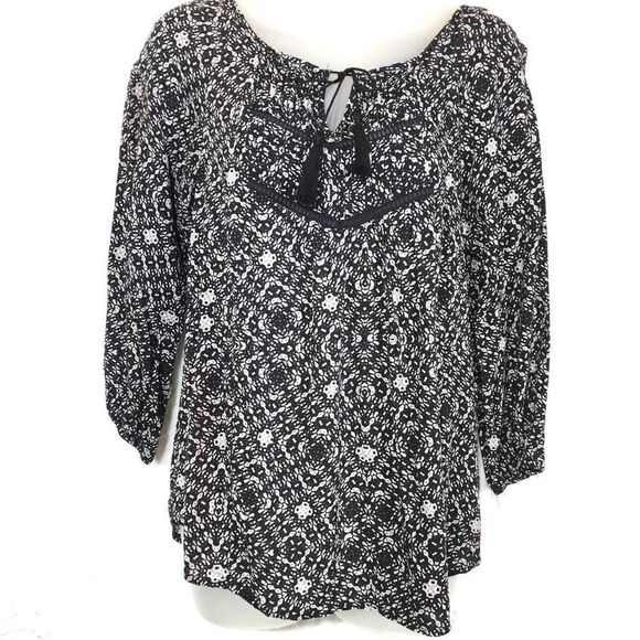 Mossimo Supply Co. Women's 3/4 Sleeves Crinkled Design Peasant Top Size S/P - Picture 1 of 8